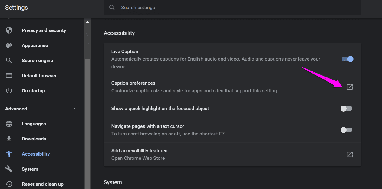 Включить и настроить Live Captions в Google Chrome 5