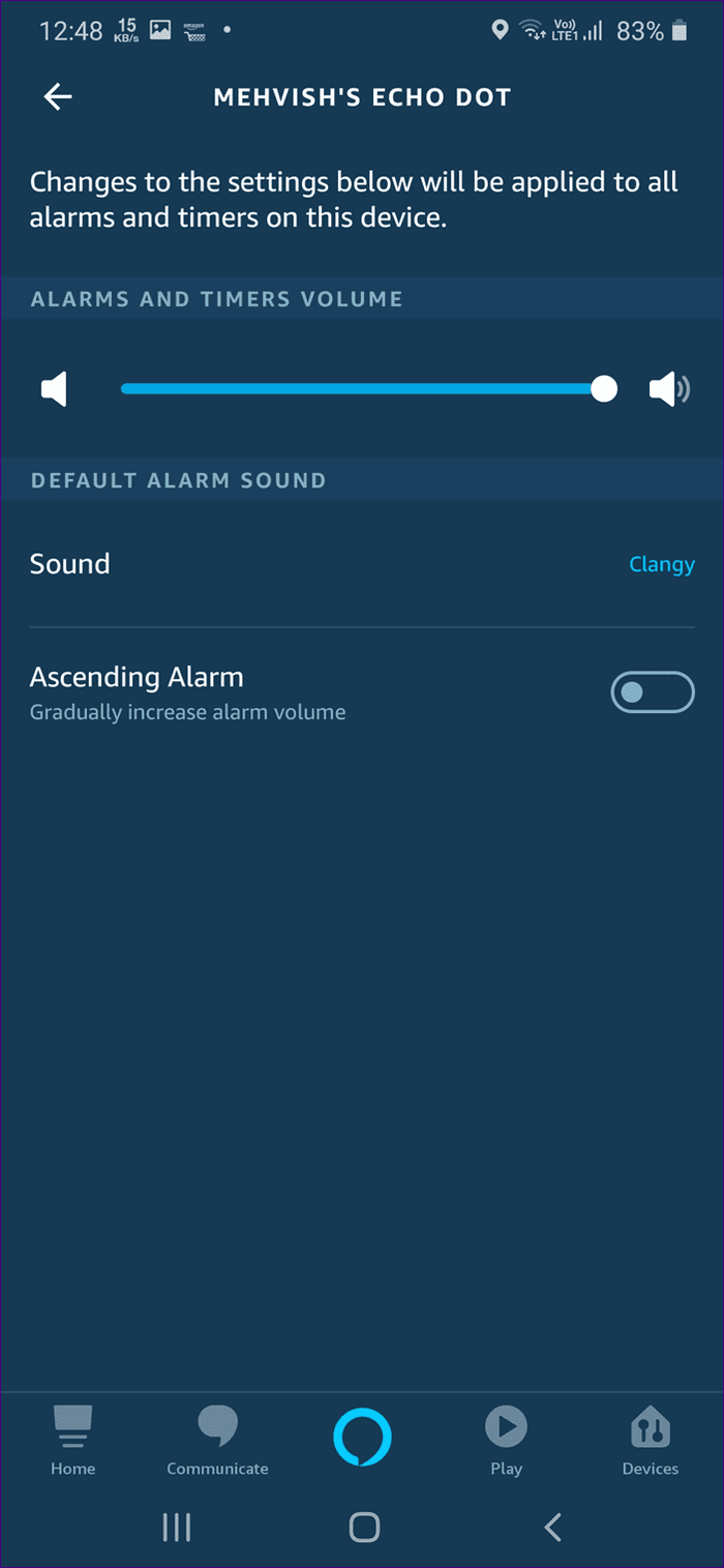 Тревоги Alexa на эхогиде 9