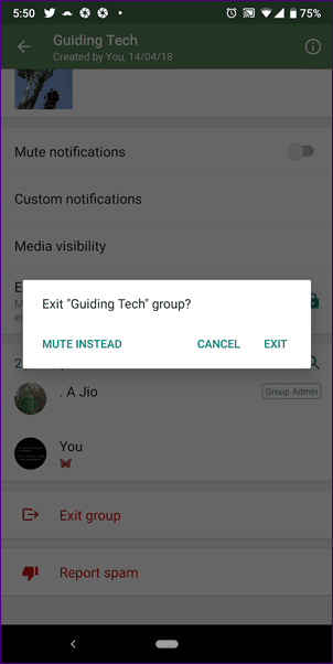 Удалить группу WhatsApp навсегда 3