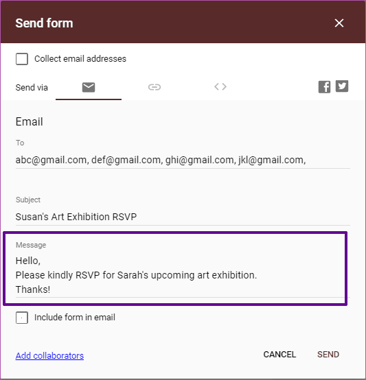 Создать форму Rsvp в Google Forms 02