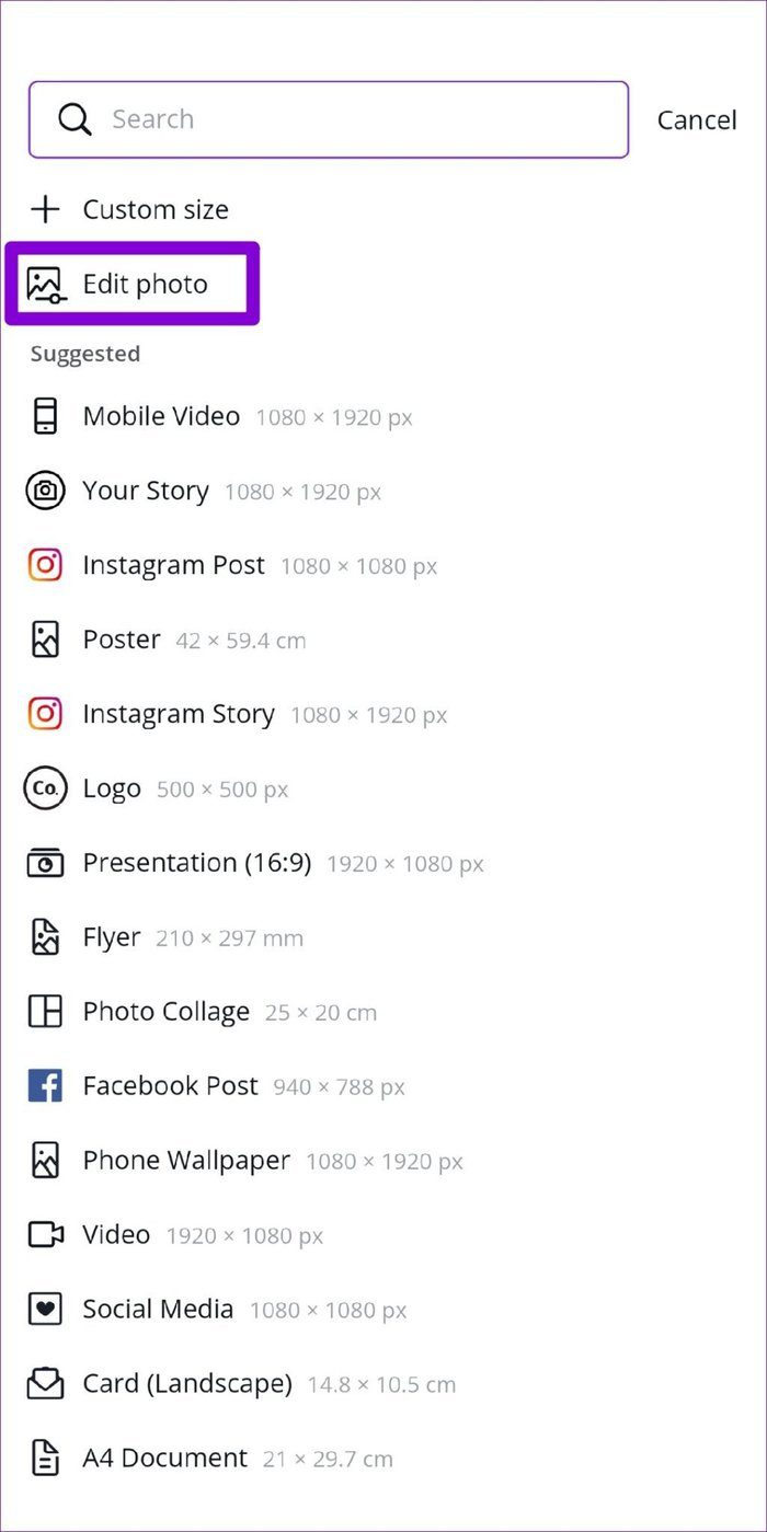 Редактировать фото в приложении Canva