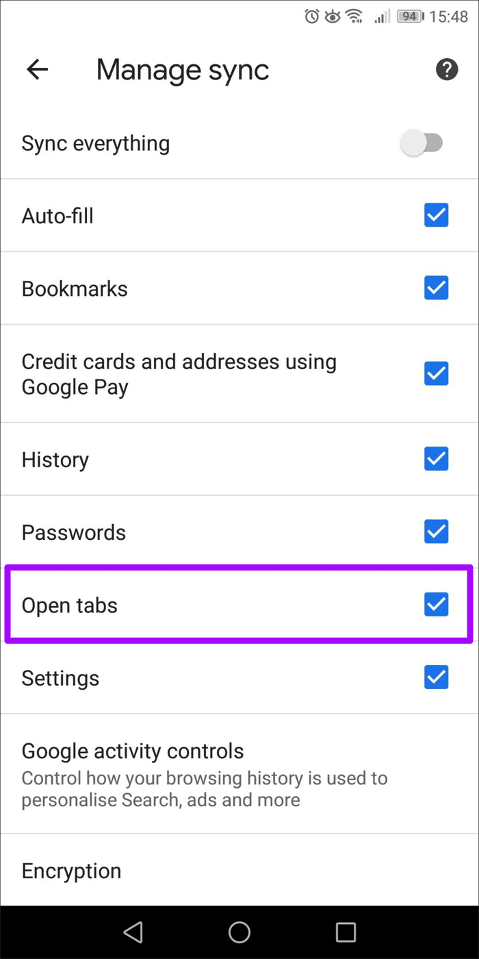 Отправка Chrome на ваши устройства не работает. Отсутствует 9