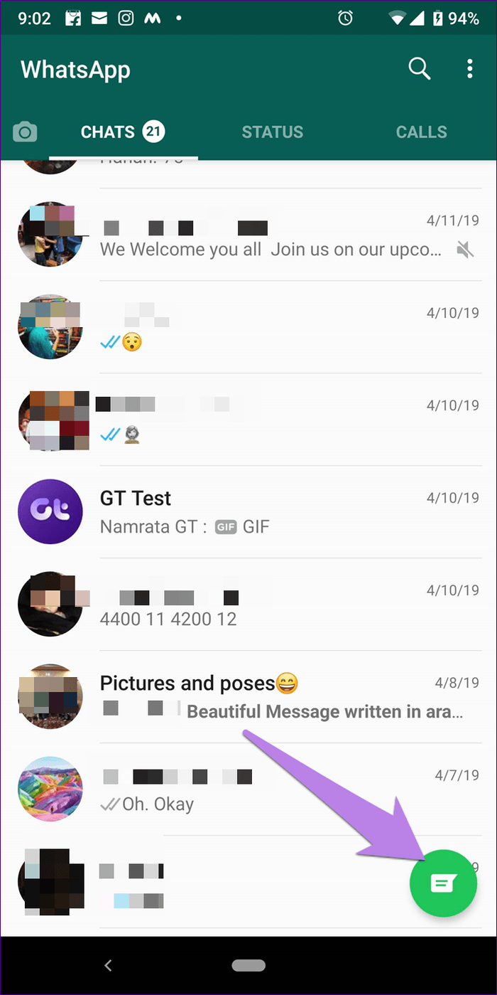 Удалить контакт WhatsApp 8