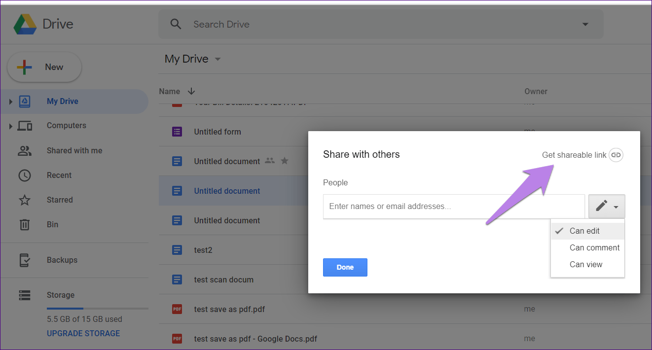 Разрешения на доступ к Google Диску 3