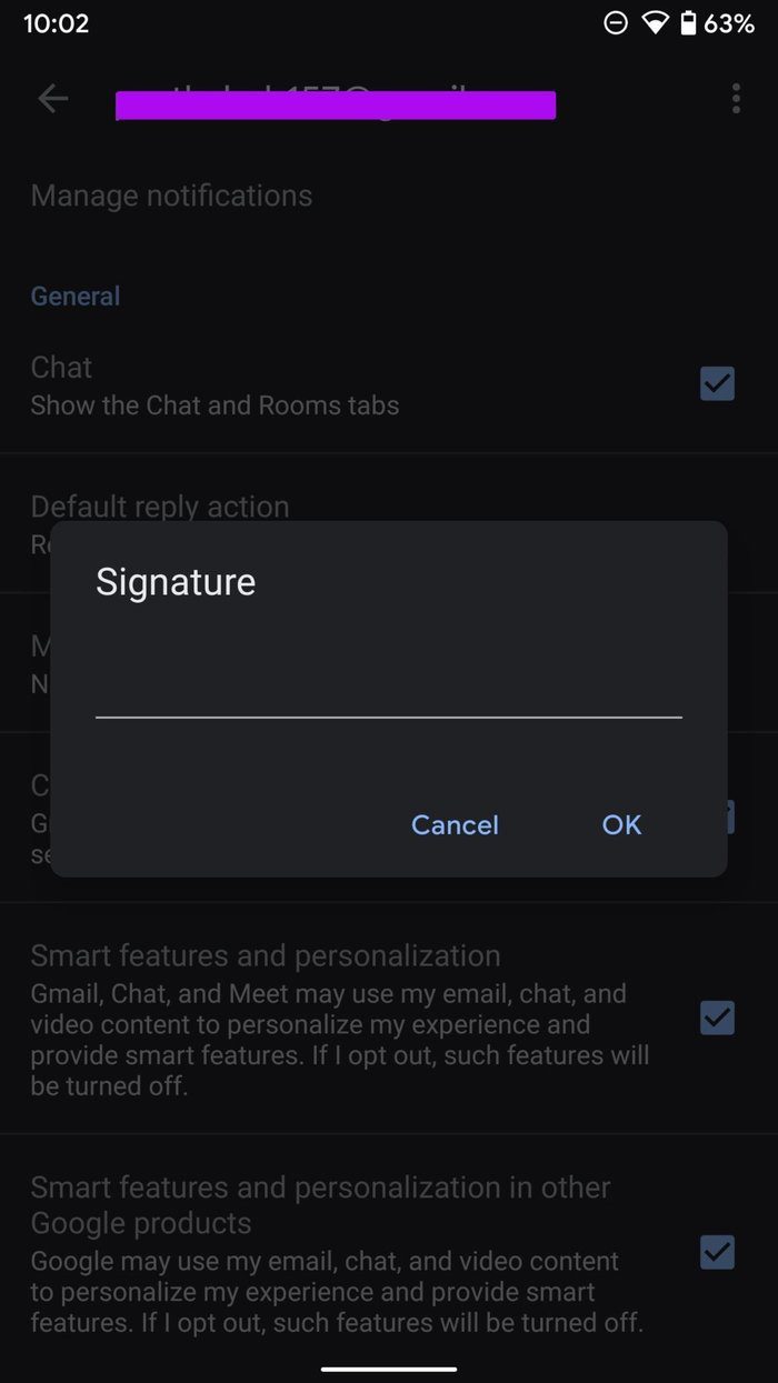 Изменить подпись gmail в gmail