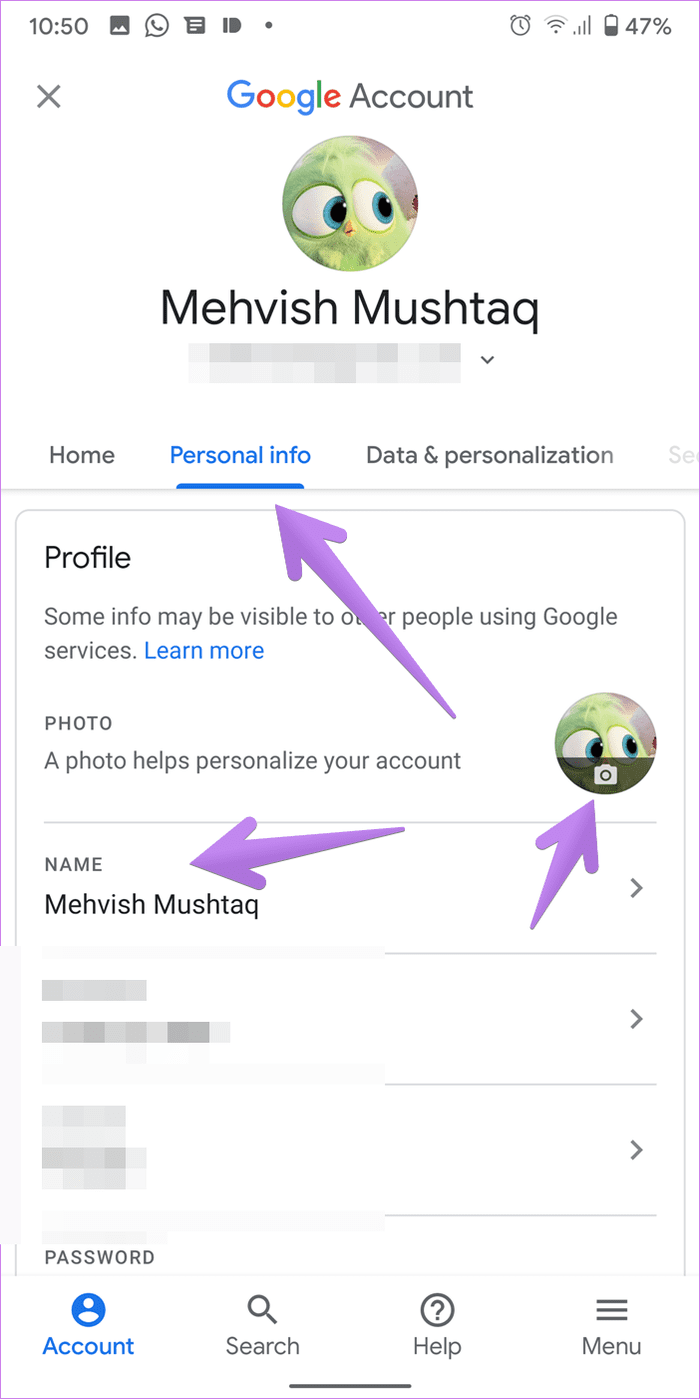 Изменить имя и фото профиля google Meet 9