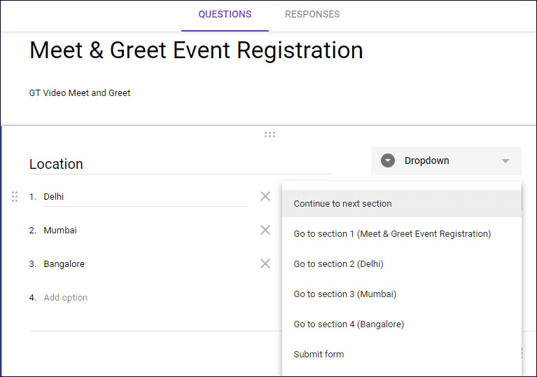 Добавить условную логику в Google Forms 05