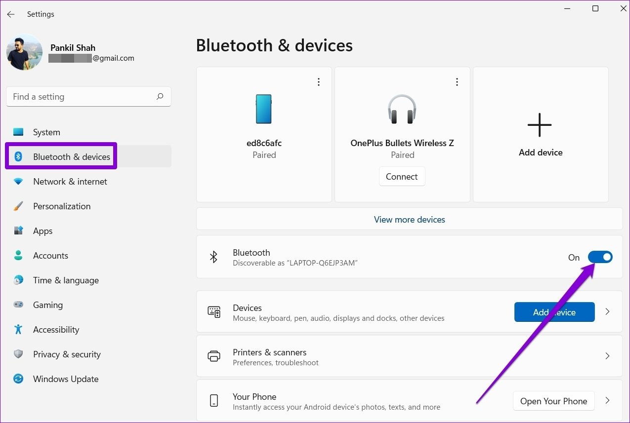 Отключить Bluetooth в Windows 11