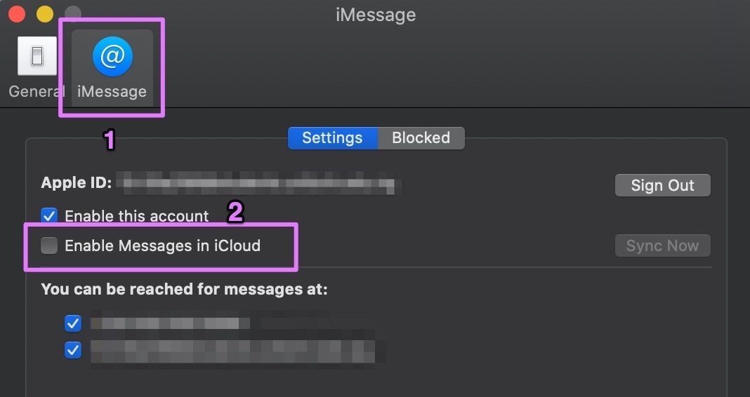 Исправление сообщений, не синхронизирующихся с Mac 04
