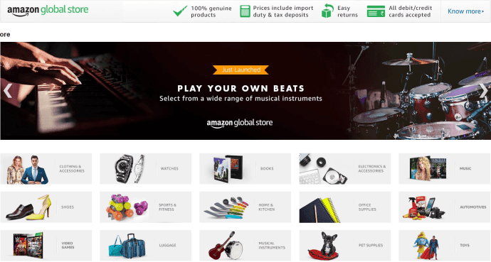 Глобальный магазин Amazon в Индии