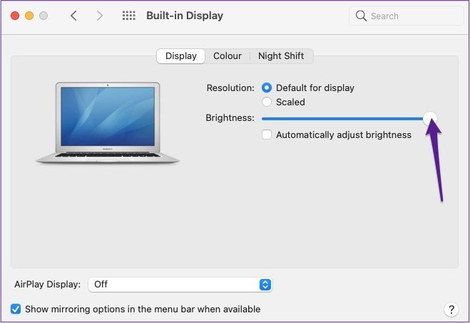 MacOS со встроенным дисплеем