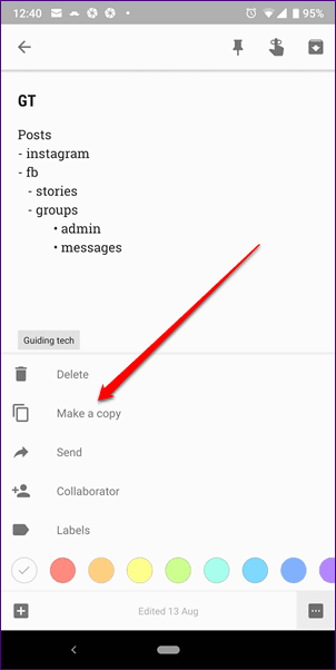 Перенести перенос Google Keep Notes в другую учетную запись 11