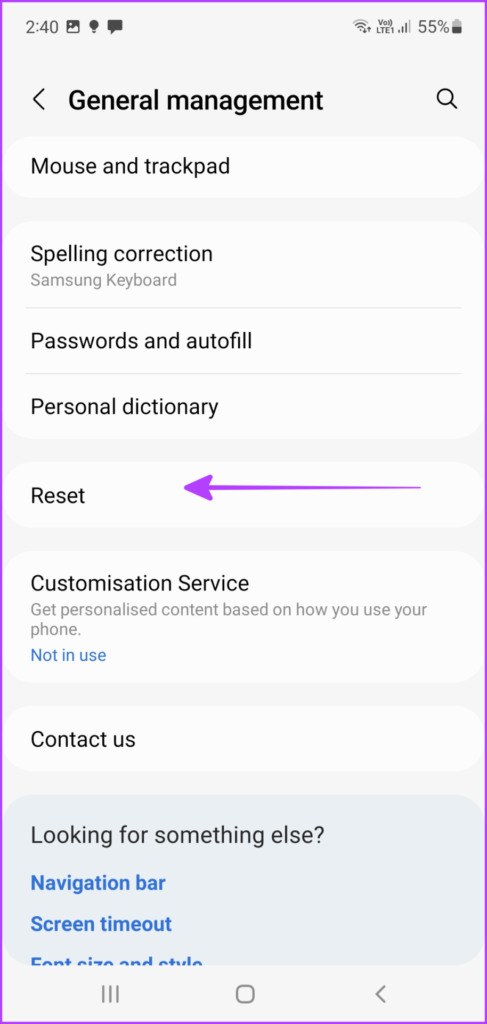 Выберите заводские настройки телефона Android.
