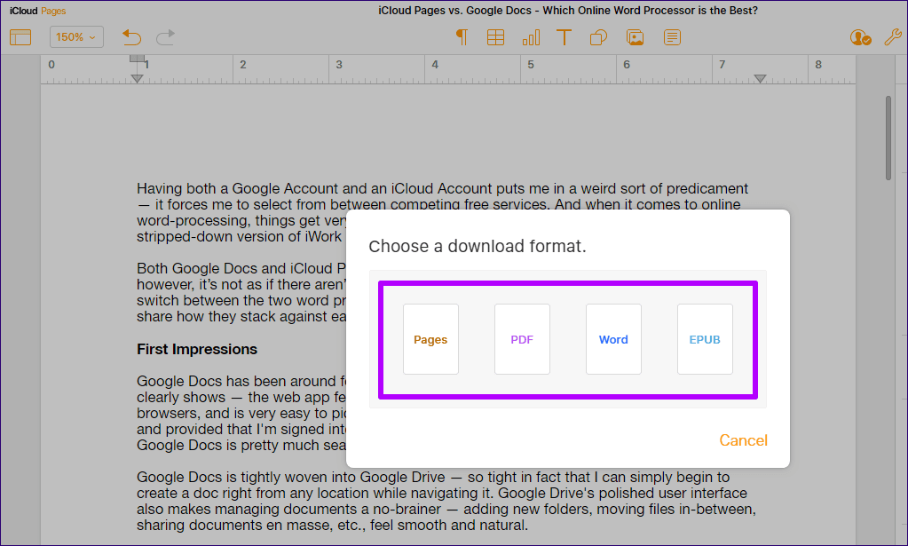 Сравнение Icloud Pages и Google Docs 15