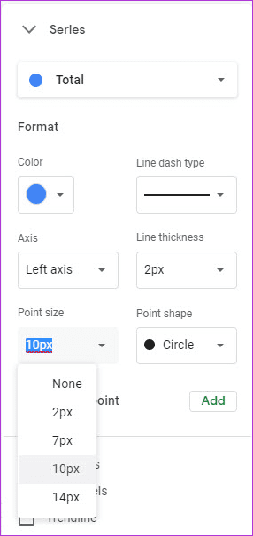 Как сделать линейный график в Google Sheets 7