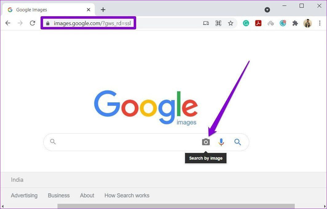 Значок камеры в Google Images