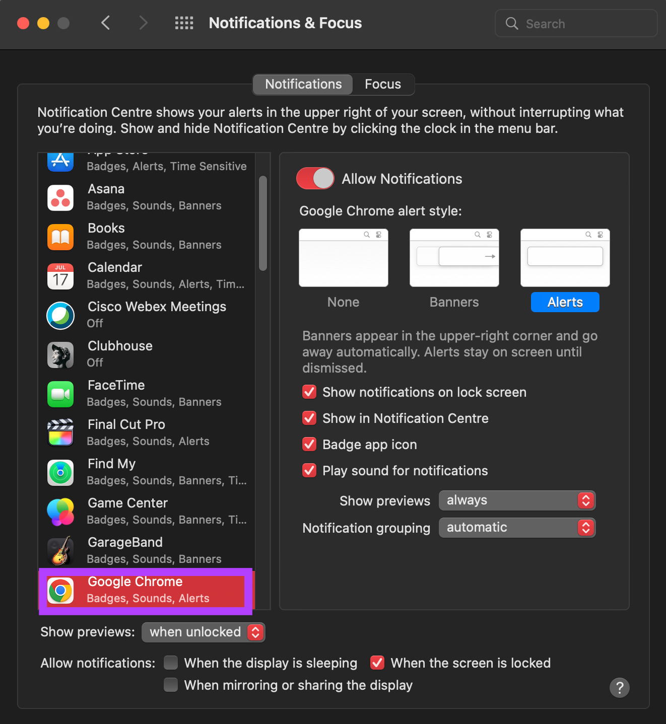 Уведомления Google Chrome