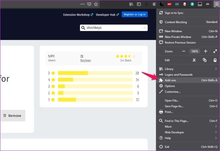 Настройка сочетаний клавиш Firefox 8