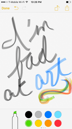 Apple Notes iOS 9 Эскиз 1