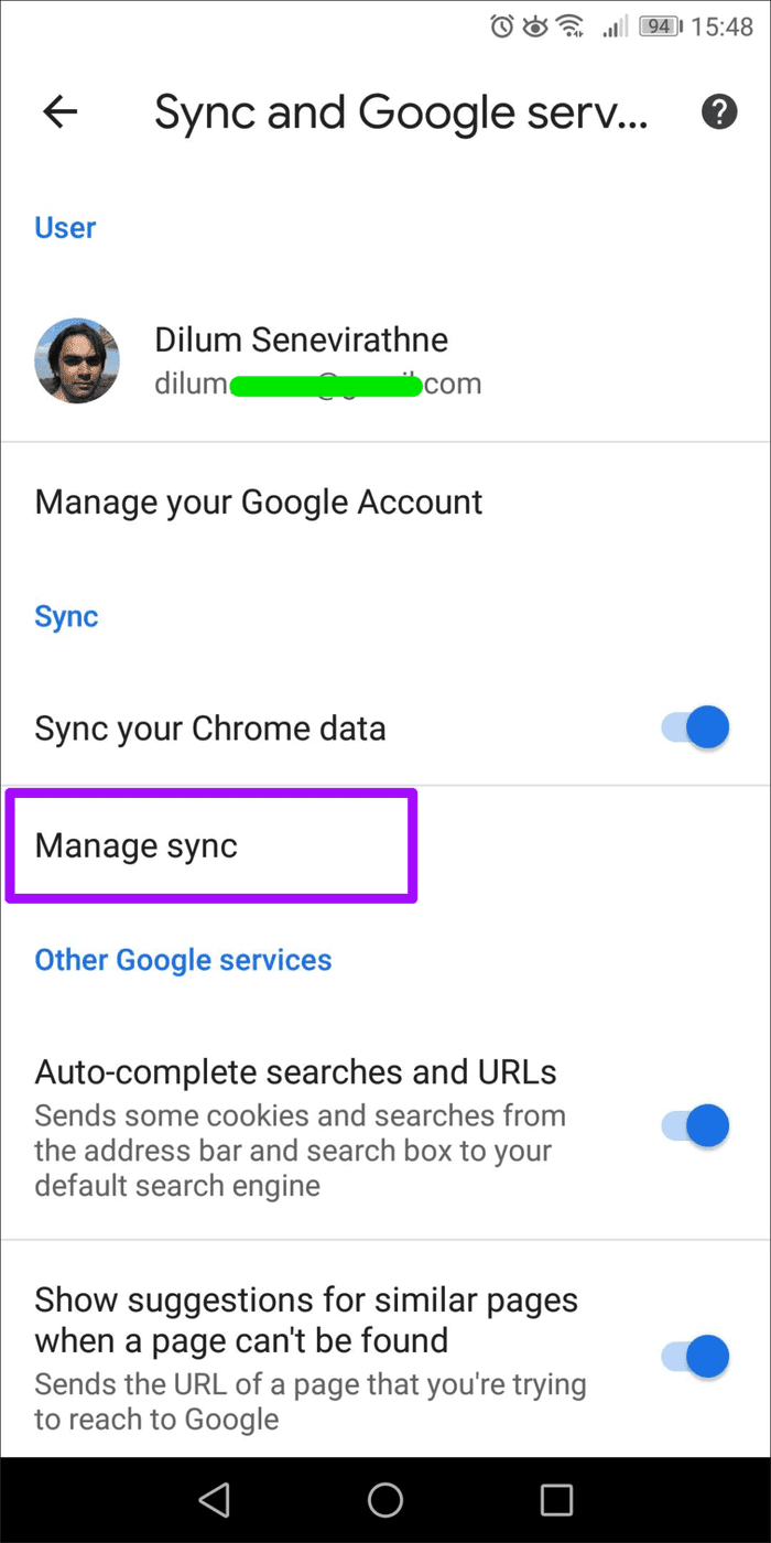 Отправка Chrome на ваши устройства не работает. Отсутствует 8