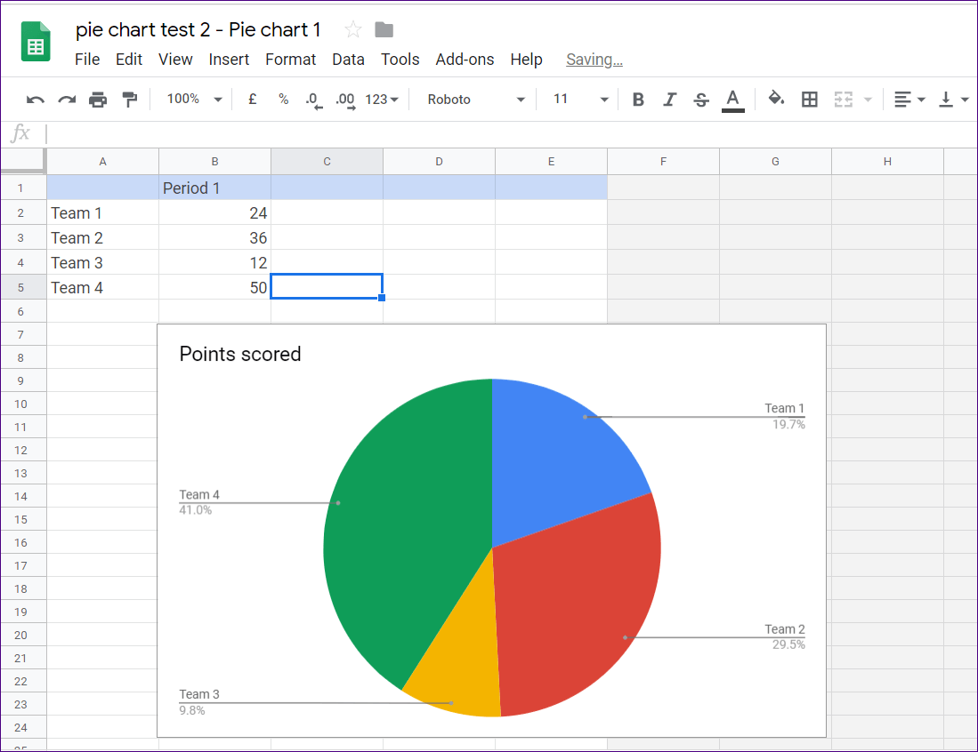Добавить круговую диаграмму Google Docs 6