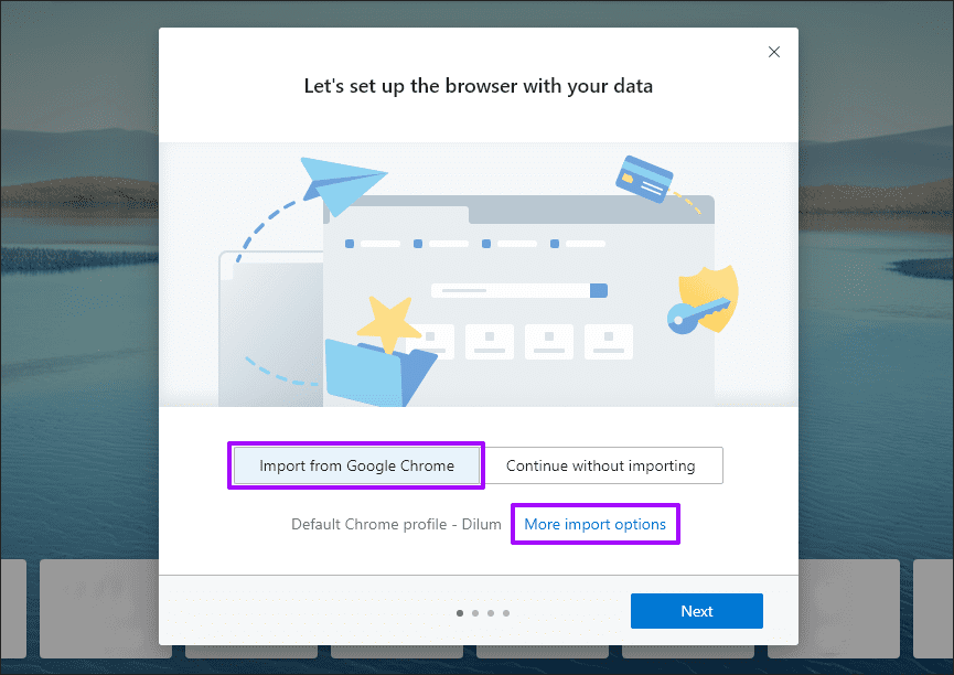 Импорт данных браузера Microsoft Edge Chromium 1
