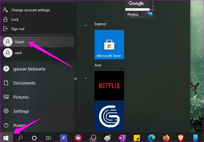 Исправить гостевую учетную запись Windows 10 не на экране входа в систему 4