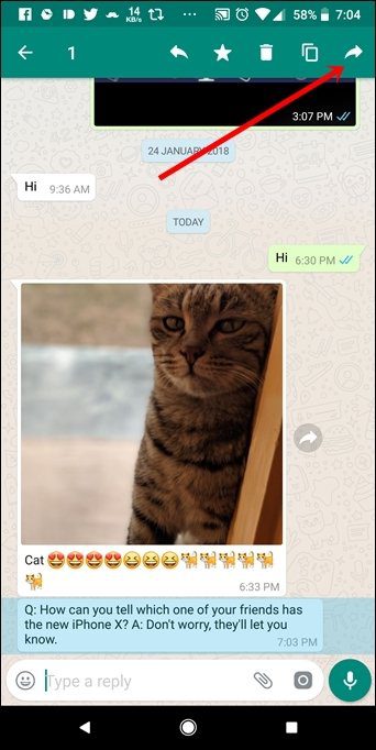 Переслать сообщение WhatsApp нескольким людям, контактам и группам 1