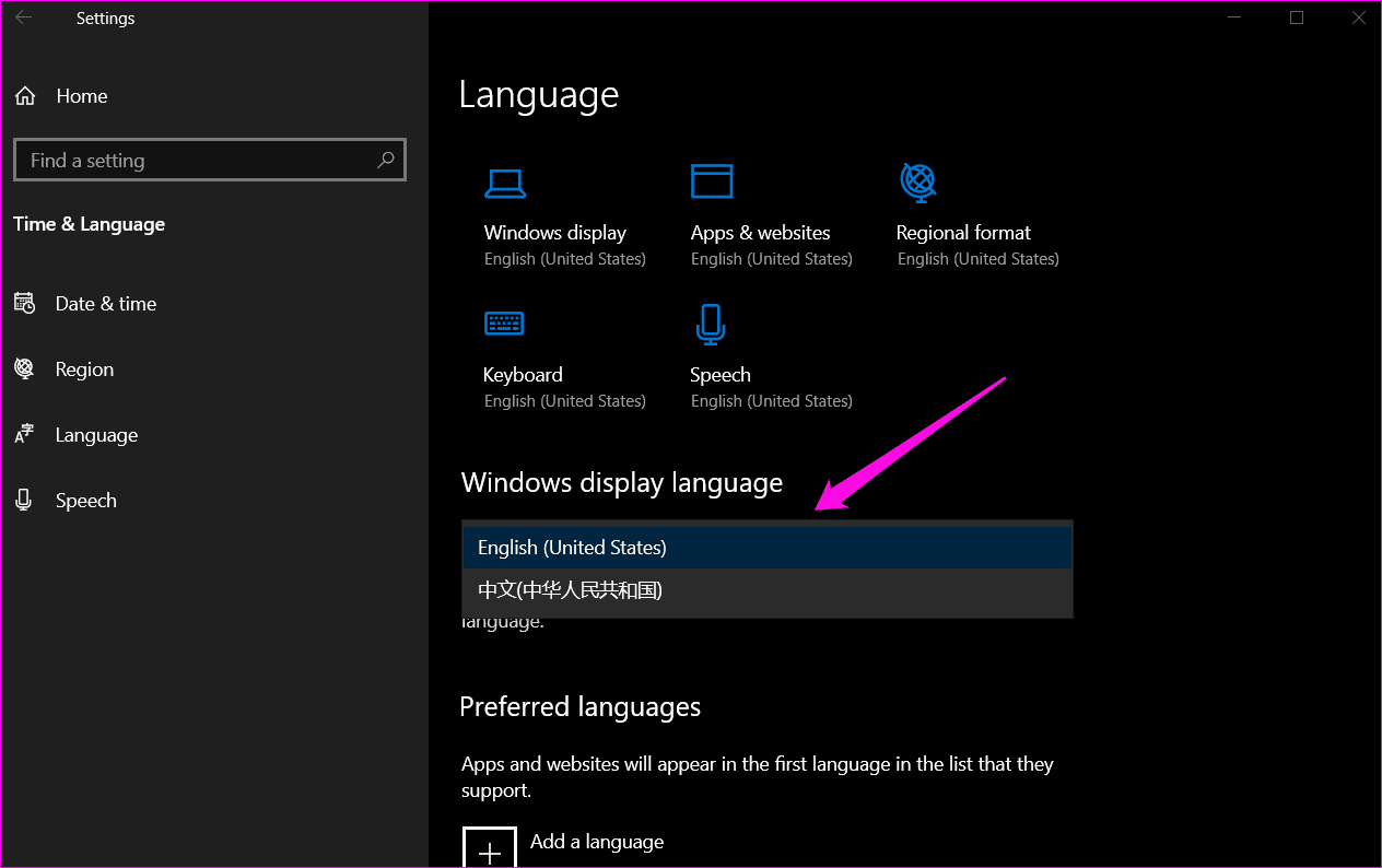 Как изменить язык системы в Windows 10 5