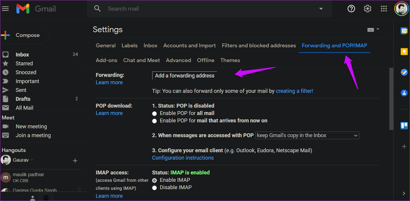 Исправить ошибку отсутствия писем Gmail 4