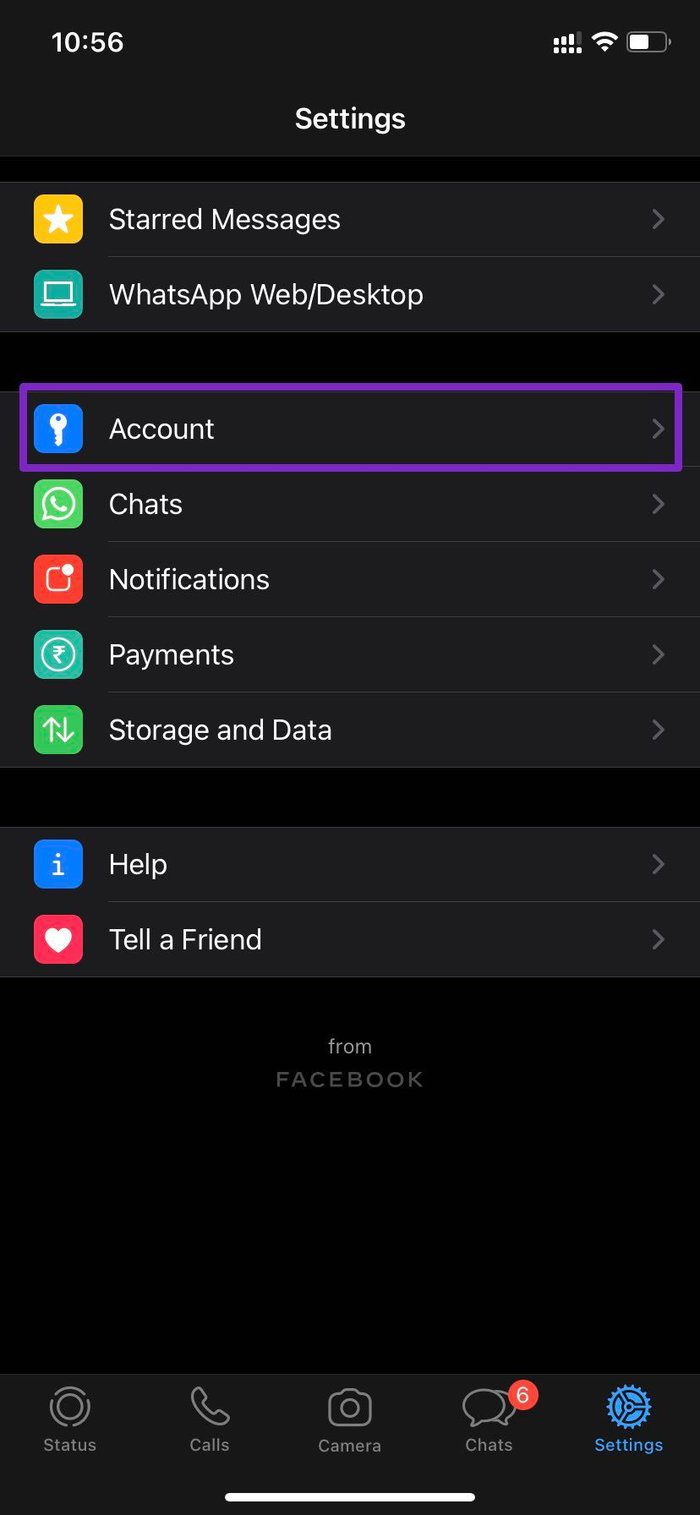 Выберите аккаунт в настройках WhatsApp