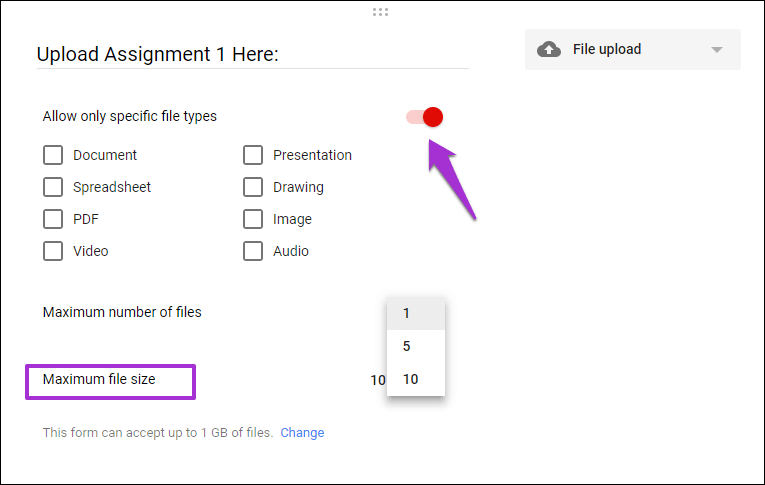 Как загрузить файлы в Google Forms 7