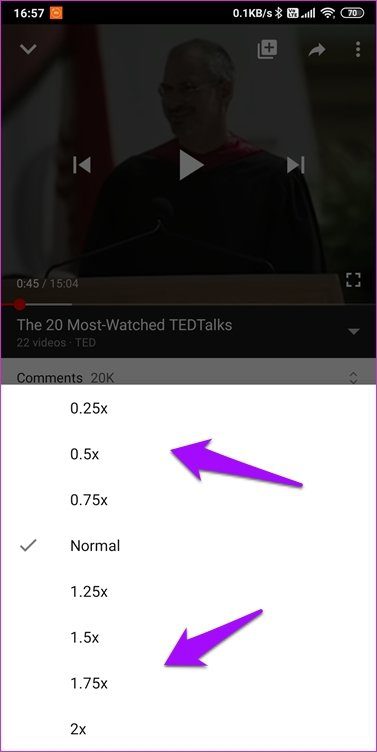 Управление скоростью на You Tube 7