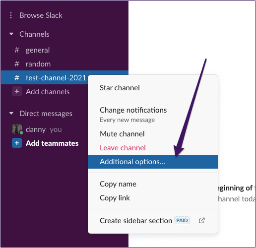 Slack удалить канал, который не заархивирован