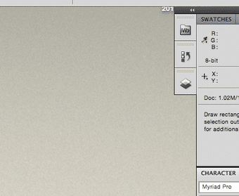 Прикрепленная мини-палитра Photoshop