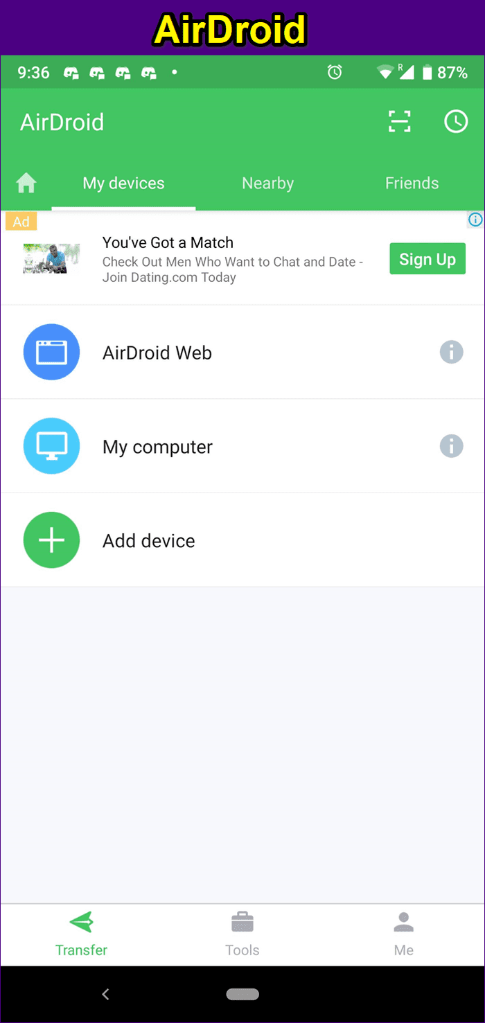 Airdroid против Airmore Альтернатива 2