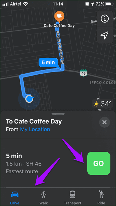 Как использовать Apple Maps для автоматической отправки Live Eta 3
