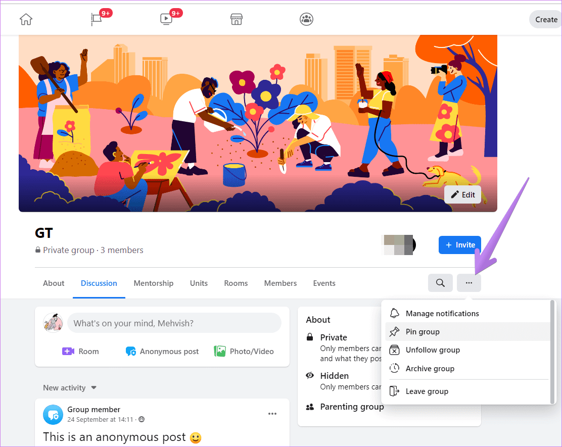 Как изменить настройки группы facebook 5