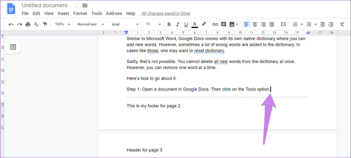 Другой верхний колонтитул Google Docs 7