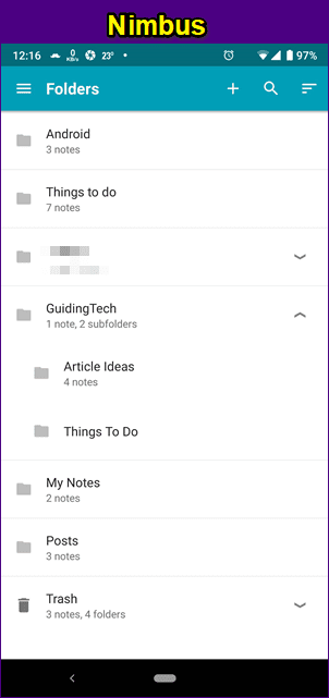 Nimbus Note против Evernote 5