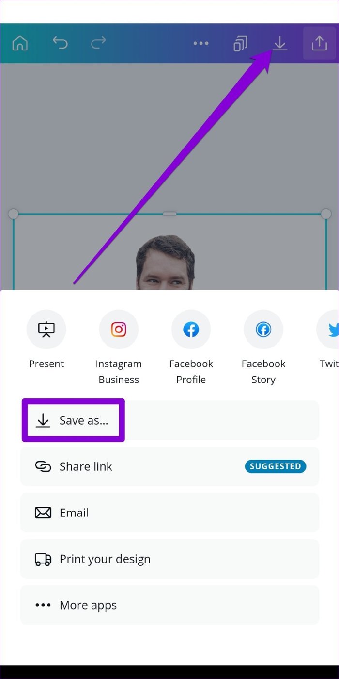 Сохранить изображение в Canva