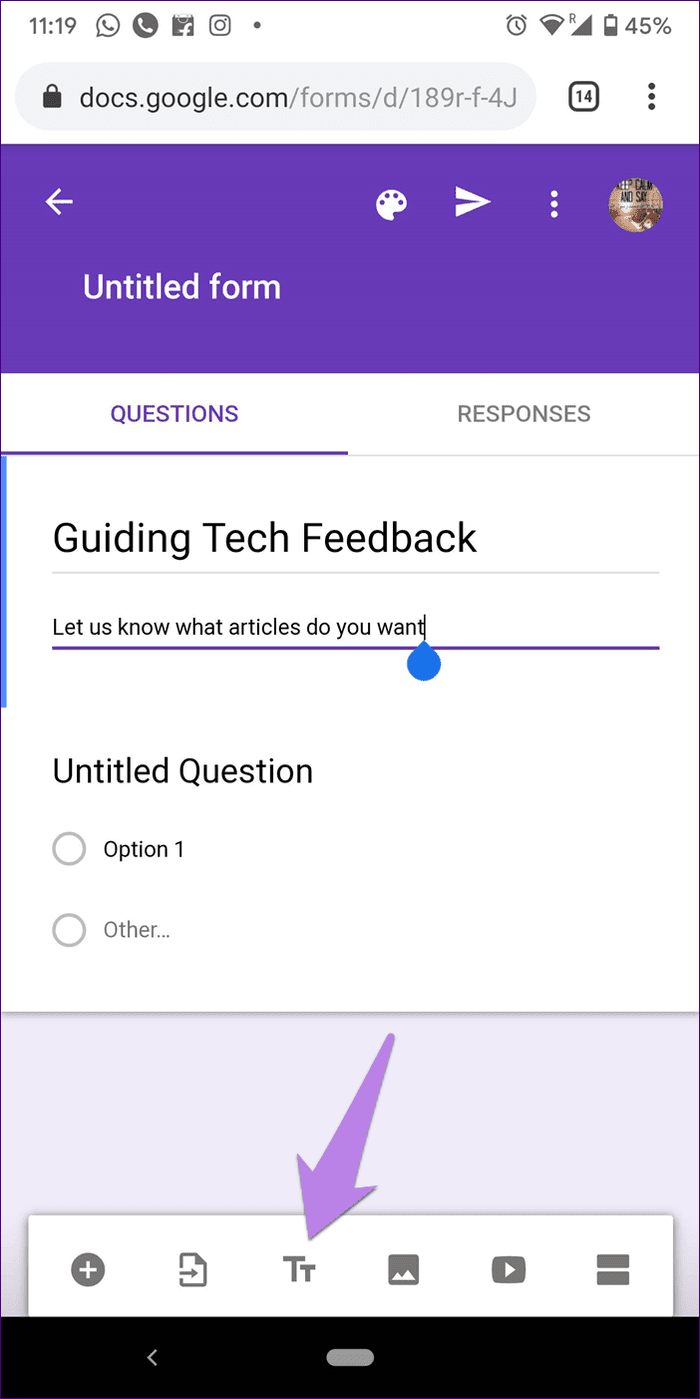Google Формы для мобильных устройств Android iOS 11