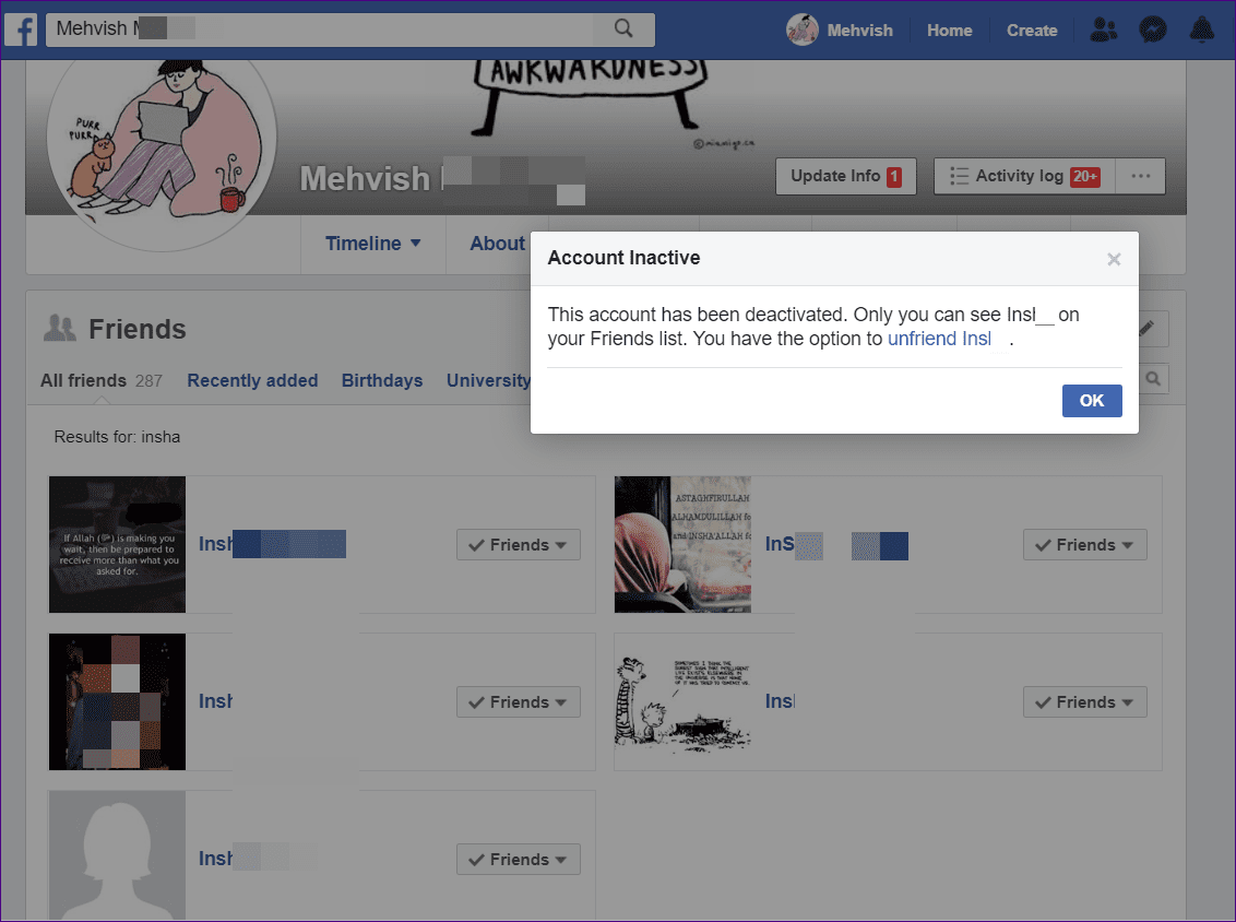 Удалить деактивированных друзей Facebook Fb 11