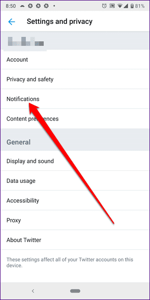Отключить уведомления о новостях Twitter для вас 3