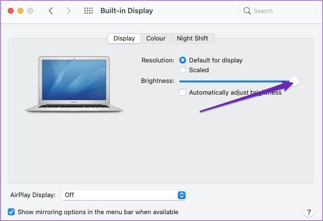 Ползунок яркости для Mac