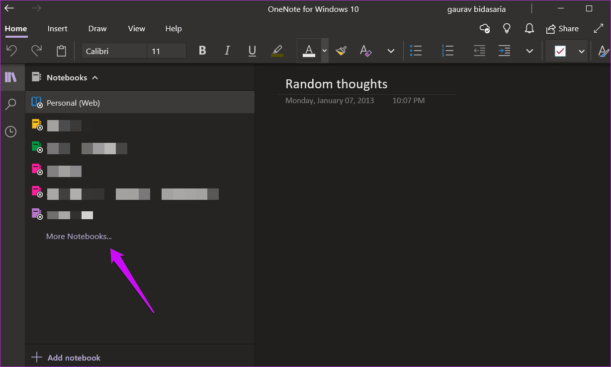 Исправить ошибку «Исчезла записная книжка One Note» в Windows 2