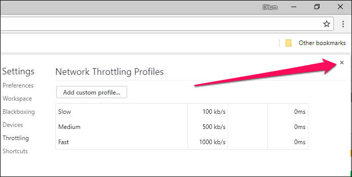 Google Chrome Управление скоростью загрузки 6
