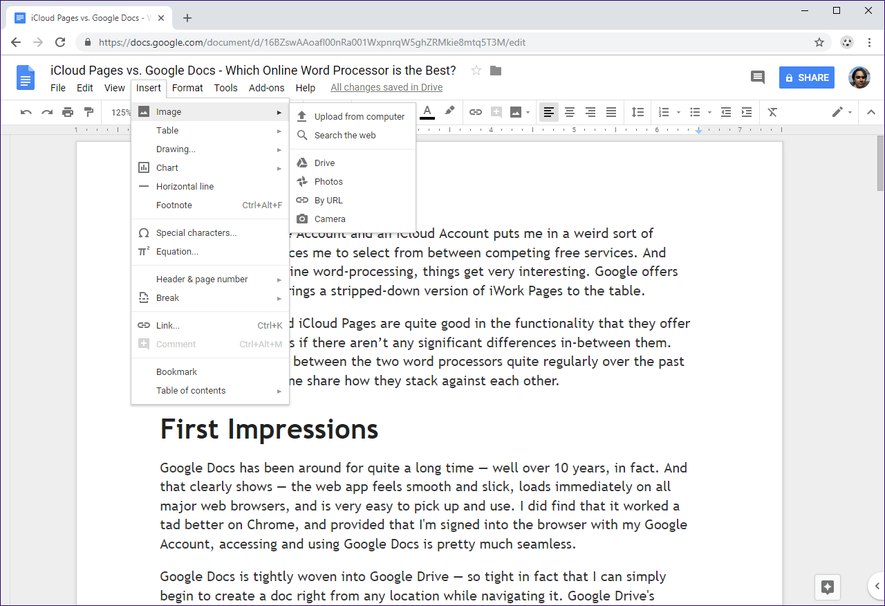 Сравнение Icloud Pages и Google Docs 18