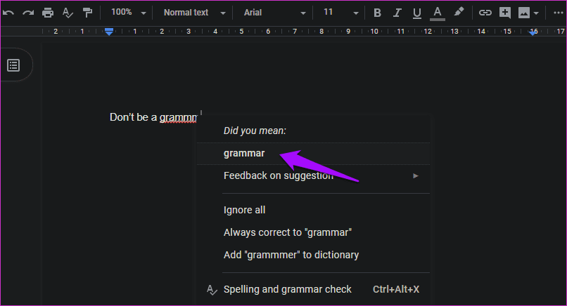 Решить, что проверка орфографии не работает в Google Docs 9