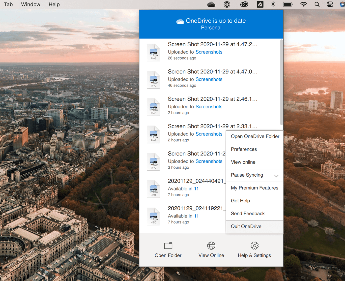 Выйти из OneDrive